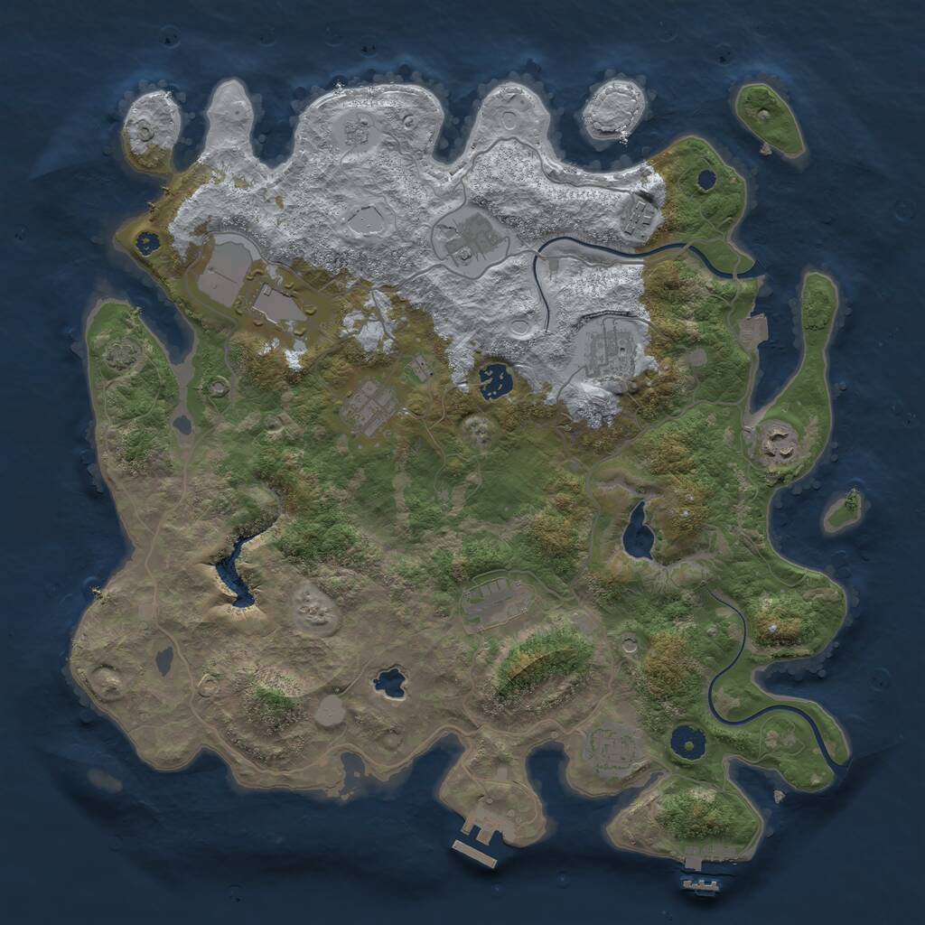 Rust Map: Procedural Map, Size: 4000, Seed: 1341141831, 15 Monuments