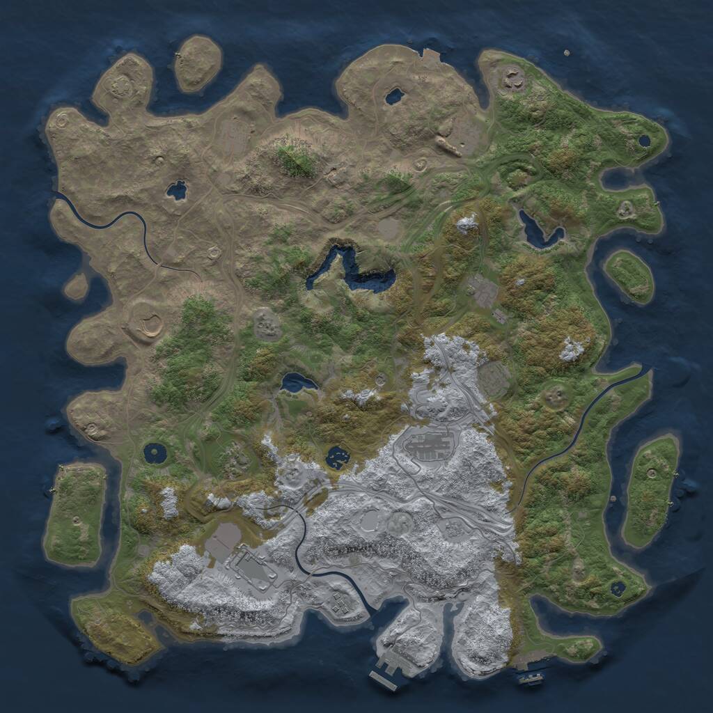 Rust Map: Procedural Map, Size: 4800, Seed: 328754345, 17 Monuments