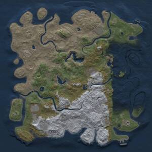 Thumbnail Rust Map: Procedural Map, Size: 4800, Seed: 328754345, 17 Monuments