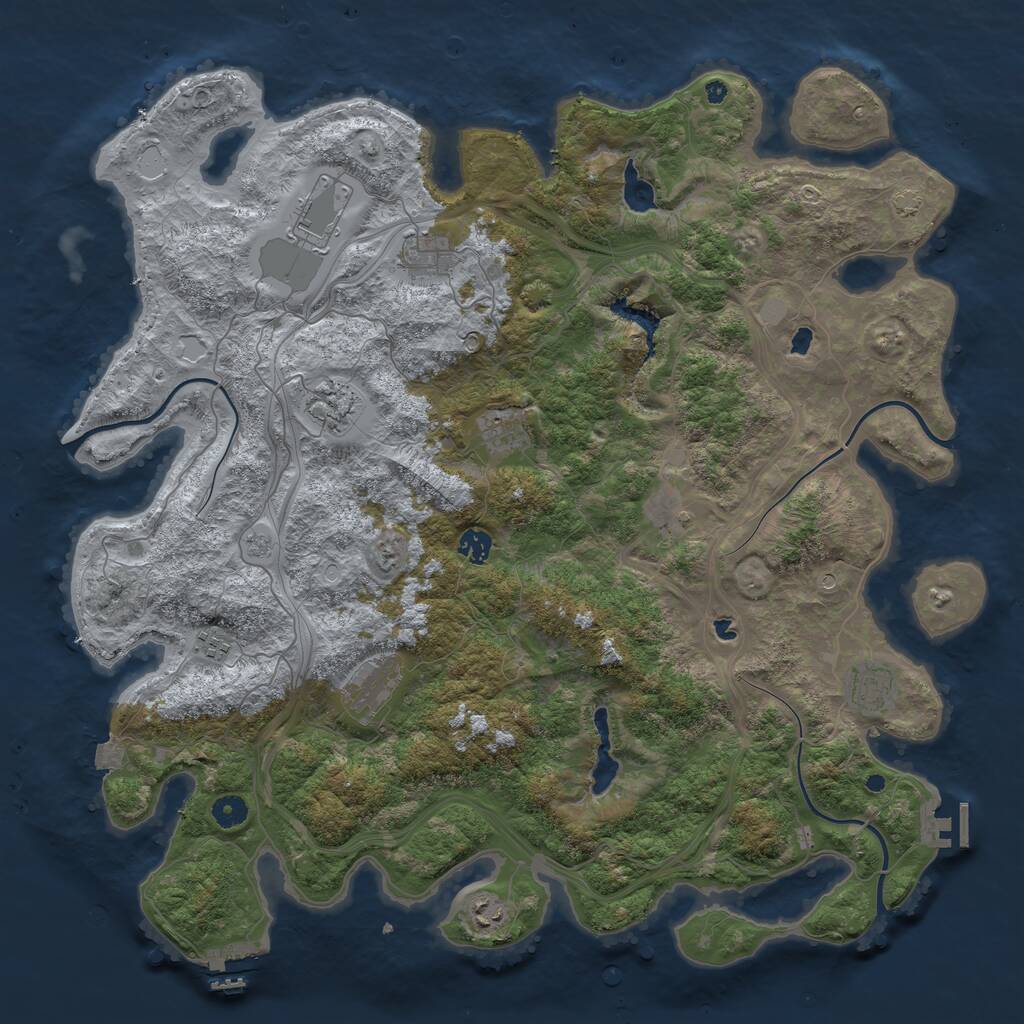Rust Map: Procedural Map, Size: 4600, Seed: 1614366395, 16 Monuments