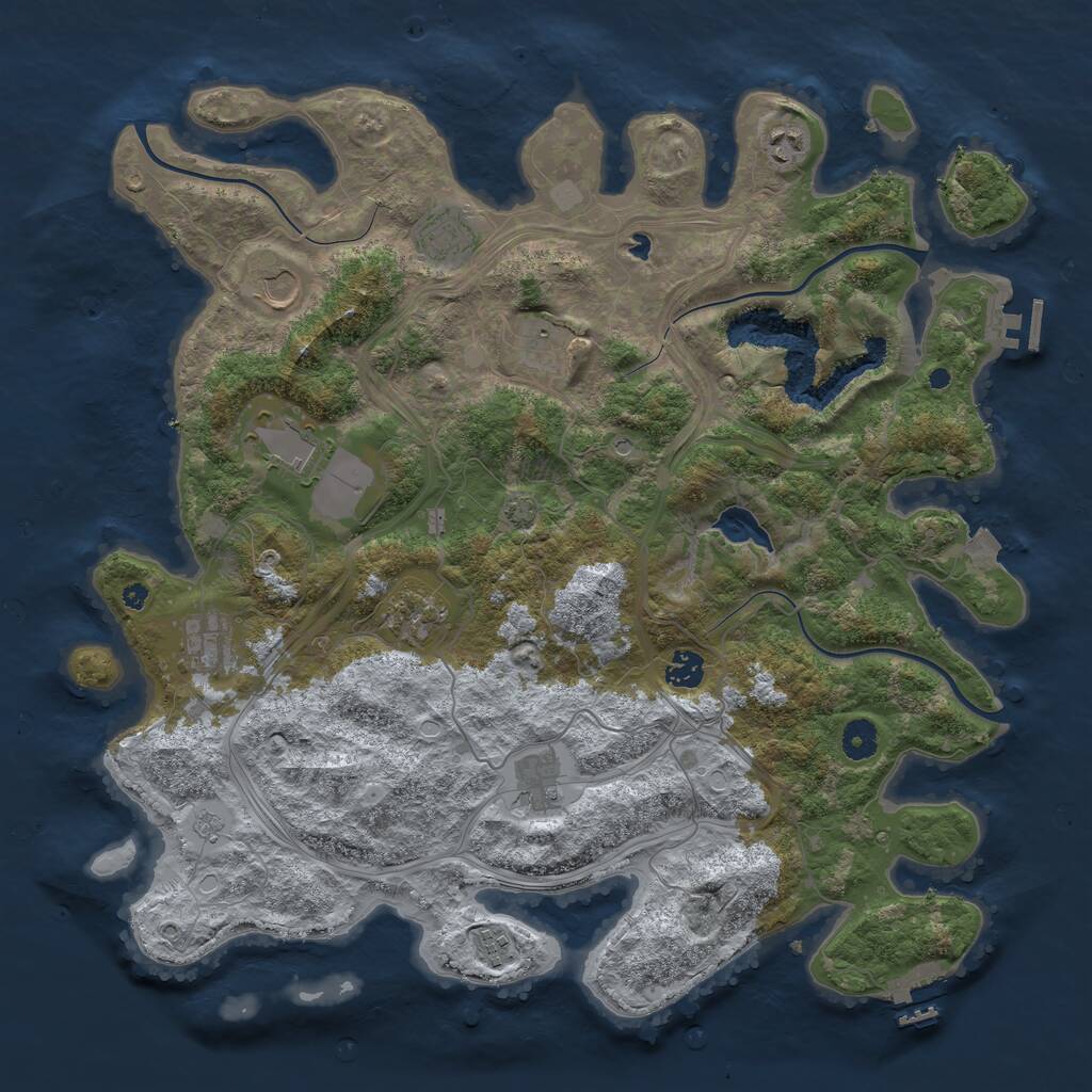 Rust Map: Procedural Map, Size: 4250, Seed: 984944897, 16 Monuments