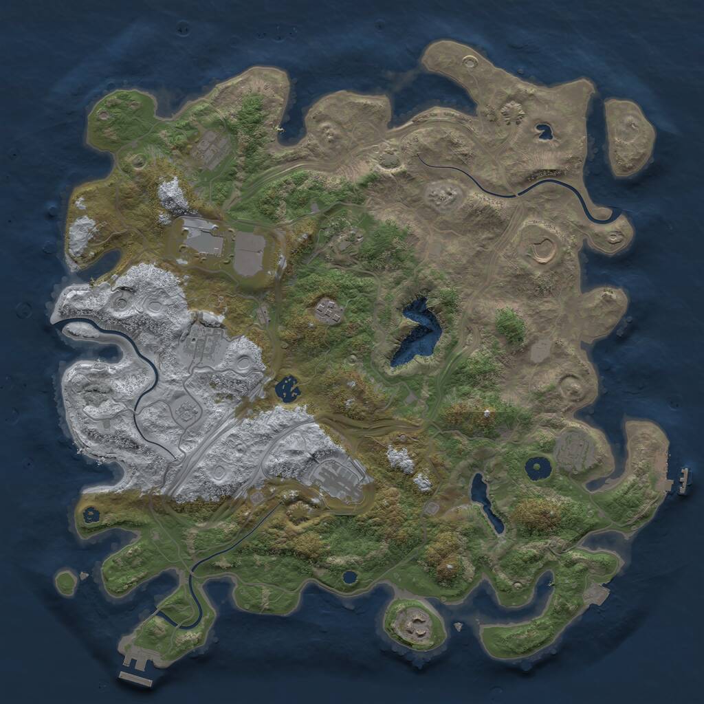 Rust Map: Procedural Map, Size: 4250, Seed: 1447469552, 16 Monuments