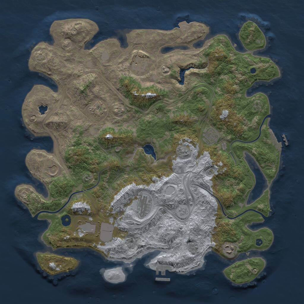 Rust Map: Procedural Map, Size: 4250, Seed: 477653255, 14 Monuments