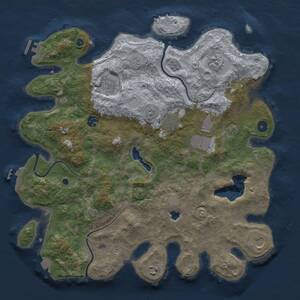 Thumbnail Rust Map: Procedural Map, Size: 4050, Seed: 1297627107, 14 Monuments