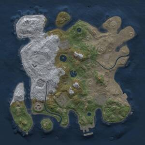 Thumbnail Rust Map: Procedural Map, Size: 3200, Seed: 553565884, 11 Monuments