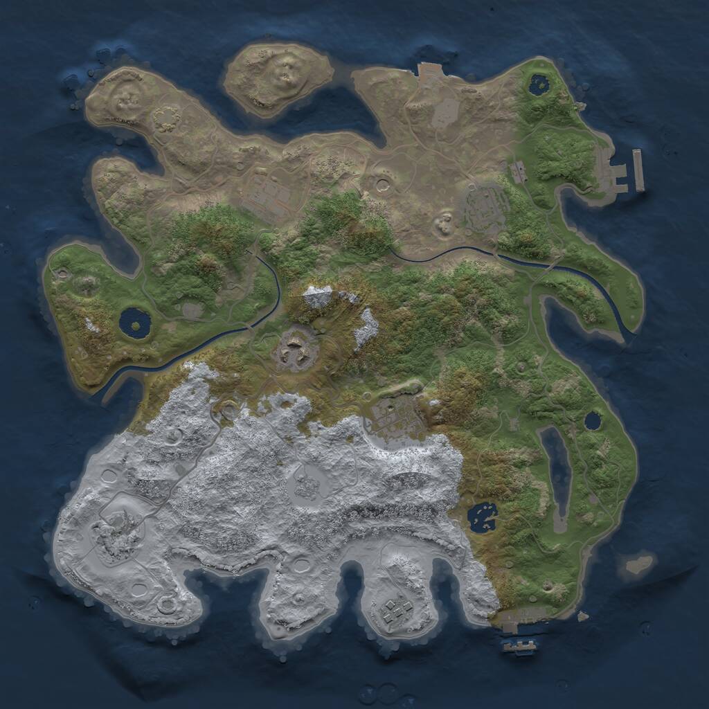 Rust Map: Procedural Map, Size: 3400, Seed: 10090605, 13 Monuments