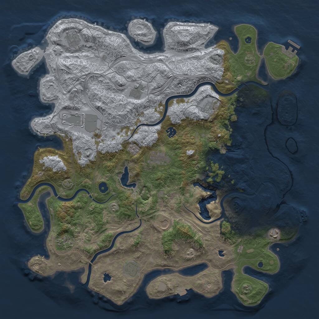 Rust Map: Procedural Map, Size: 4750, Seed: 1285173472, 17 Monuments