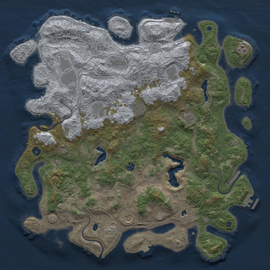 Rust Map: Procedural Map, Size: 4750, Seed: 1285173472, 17 Monuments