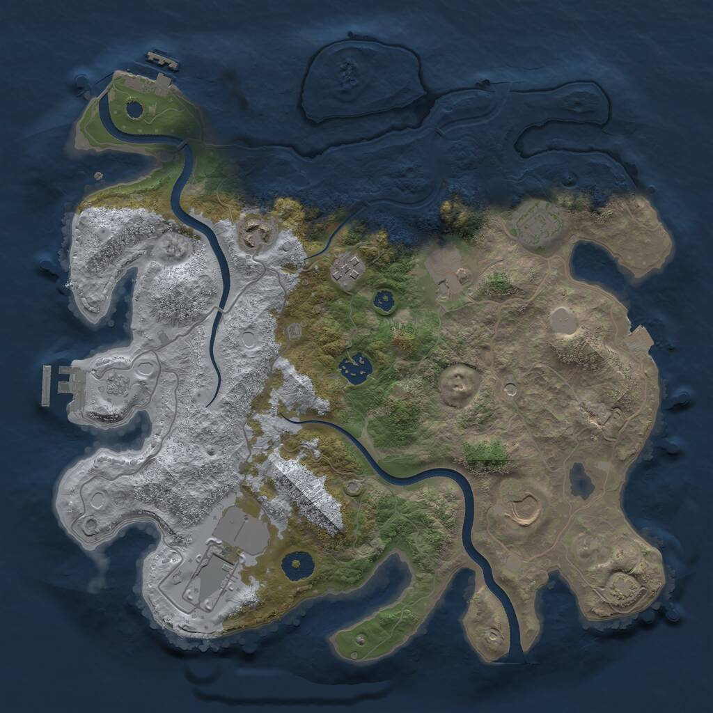 Rust Map: Procedural Map, Size: 3500, Seed: 339, 13 Monuments