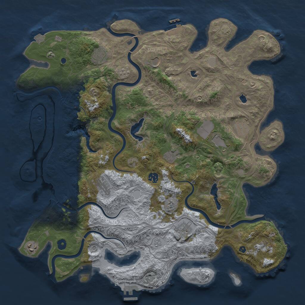 Rust Map: Procedural Map, Size: 4500, Seed: 339815847, 17 Monuments