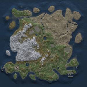 Thumbnail Rust Map: Procedural Map, Size: 3750, Seed: 1911216566, 13 Monuments