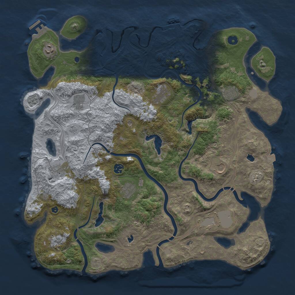 Rust Map: Procedural Map, Size: 4500, Seed: 458, 17 Monuments
