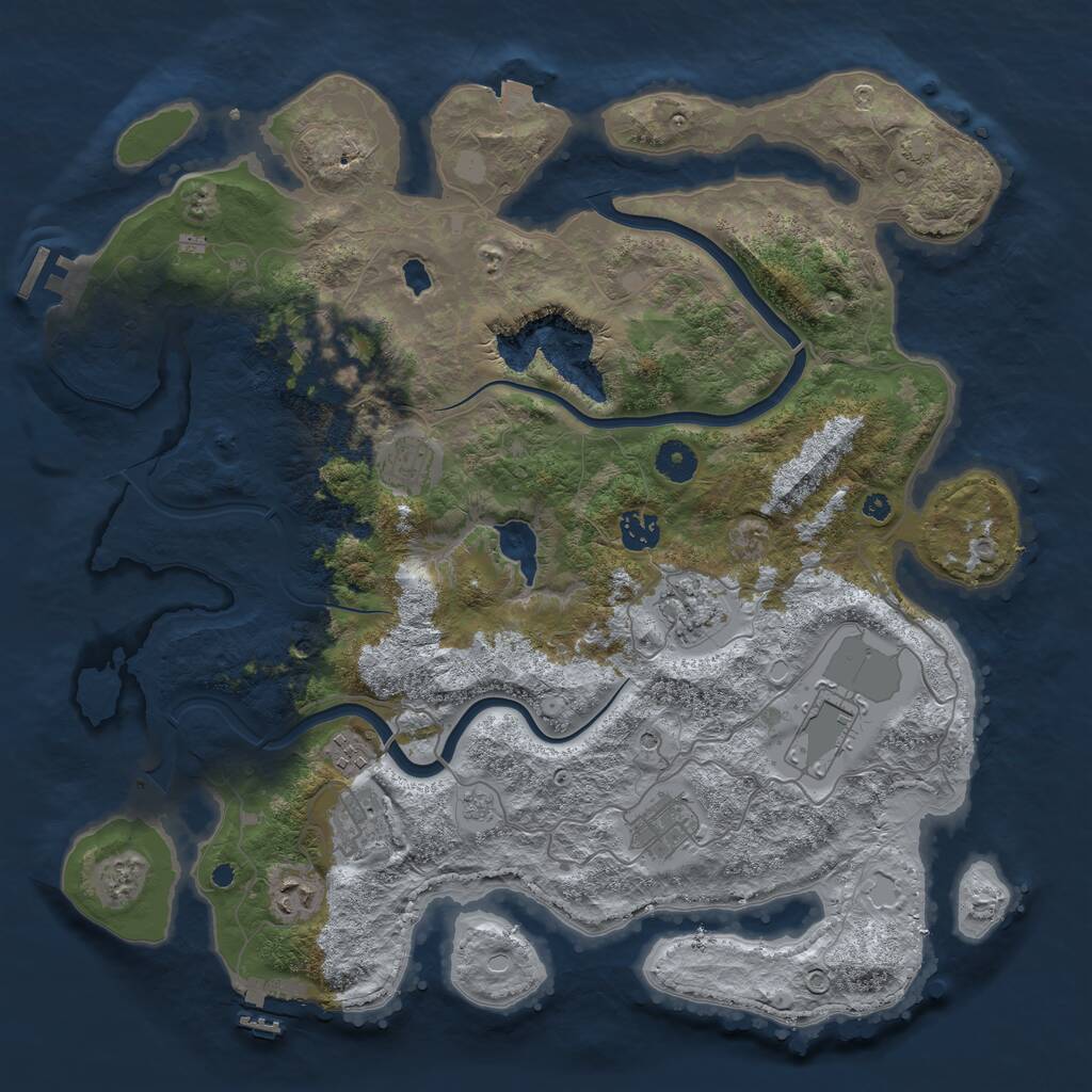Rust Map: Procedural Map, Size: 4000, Seed: 15573835, 15 Monuments