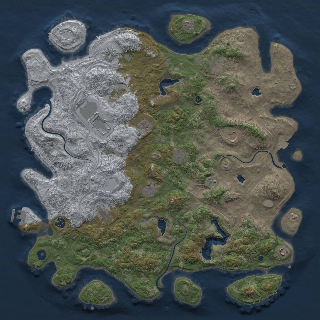 Rust Map: Procedural Map, Size: 4800, Seed: 1524850671, 16 Monuments