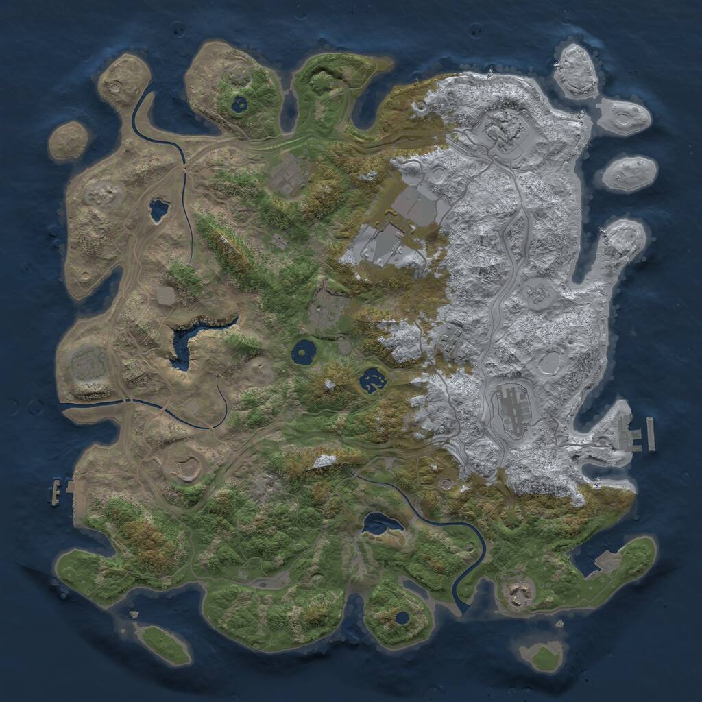 Rust Map: Procedural Map, Size: 4250, Seed: 808111045, 16 Monuments