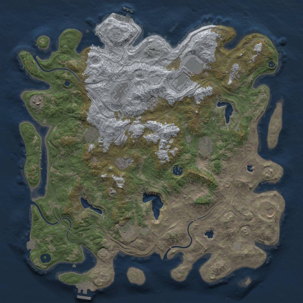 Rust Map: Procedural Map, Size: 4500, Seed: 1530524289, 17 Monuments