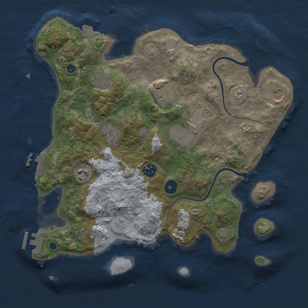 Rust Map: Procedural Map, Size: 3500, Seed: 166354316, 12 Monuments
