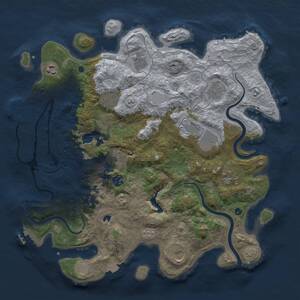 Thumbnail Rust Map: Procedural Map, Size: 4000, Seed: 95734, 16 Monuments