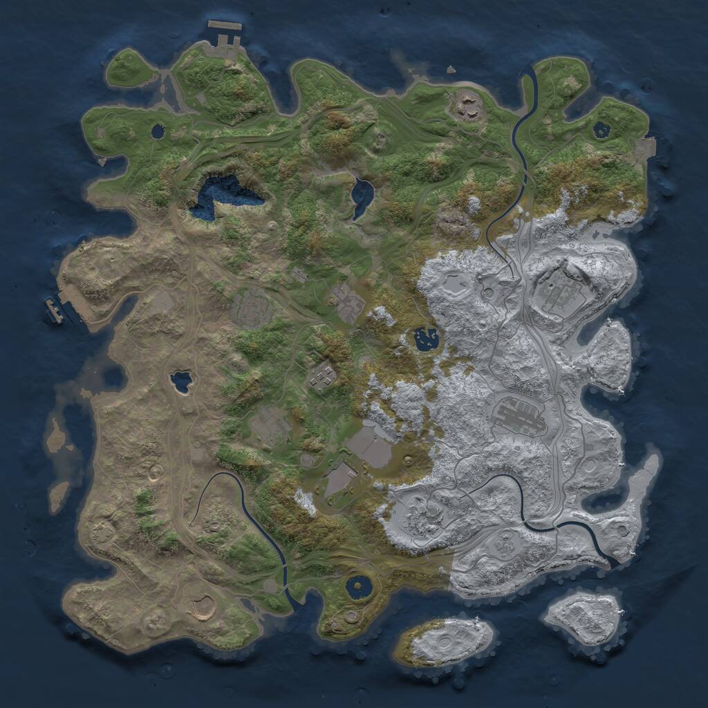 Rust Map: Procedural Map, Size: 4250, Seed: 1989269194, 17 Monuments