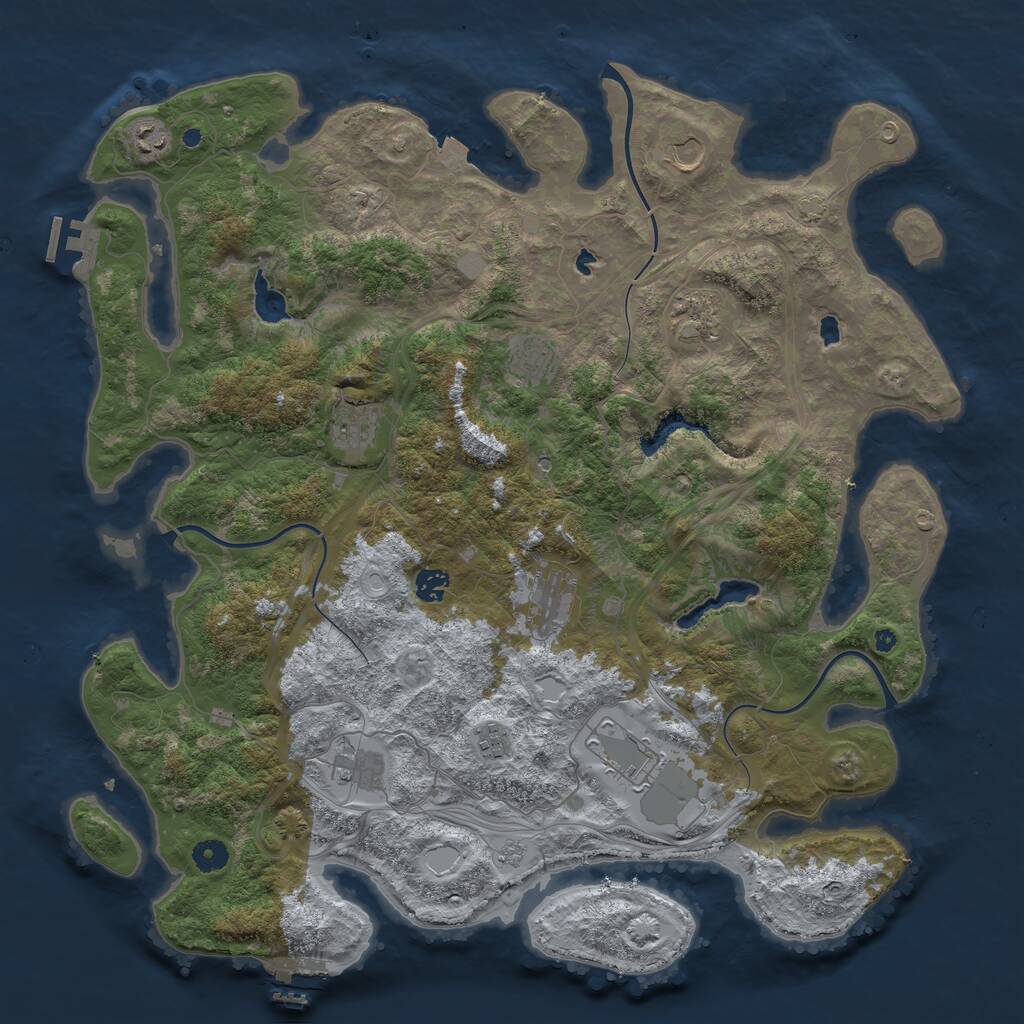 Rust Map: Procedural Map, Size: 4500, Seed: 13334400, 16 Monuments