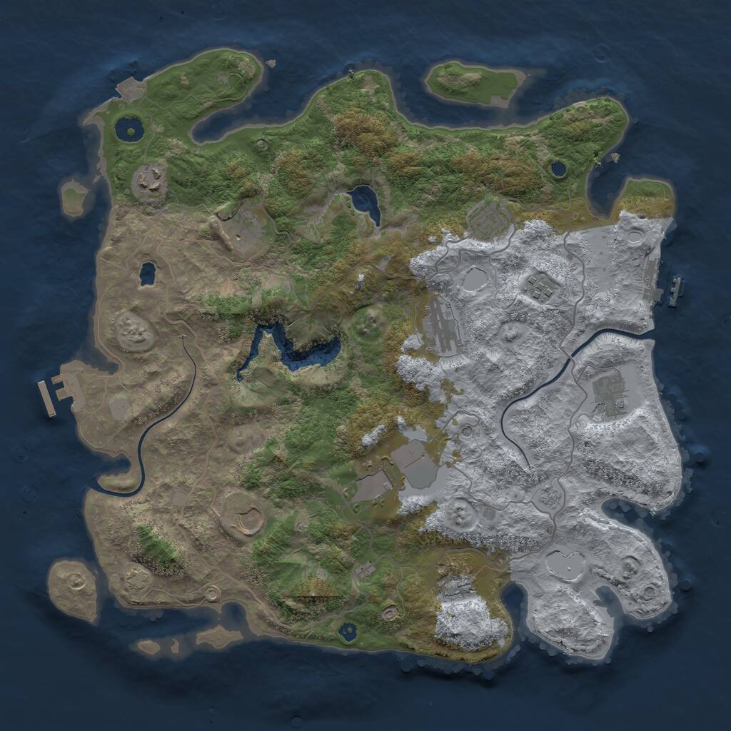 Rust Map: Procedural Map, Size: 4000, Seed: 16468687, 15 Monuments