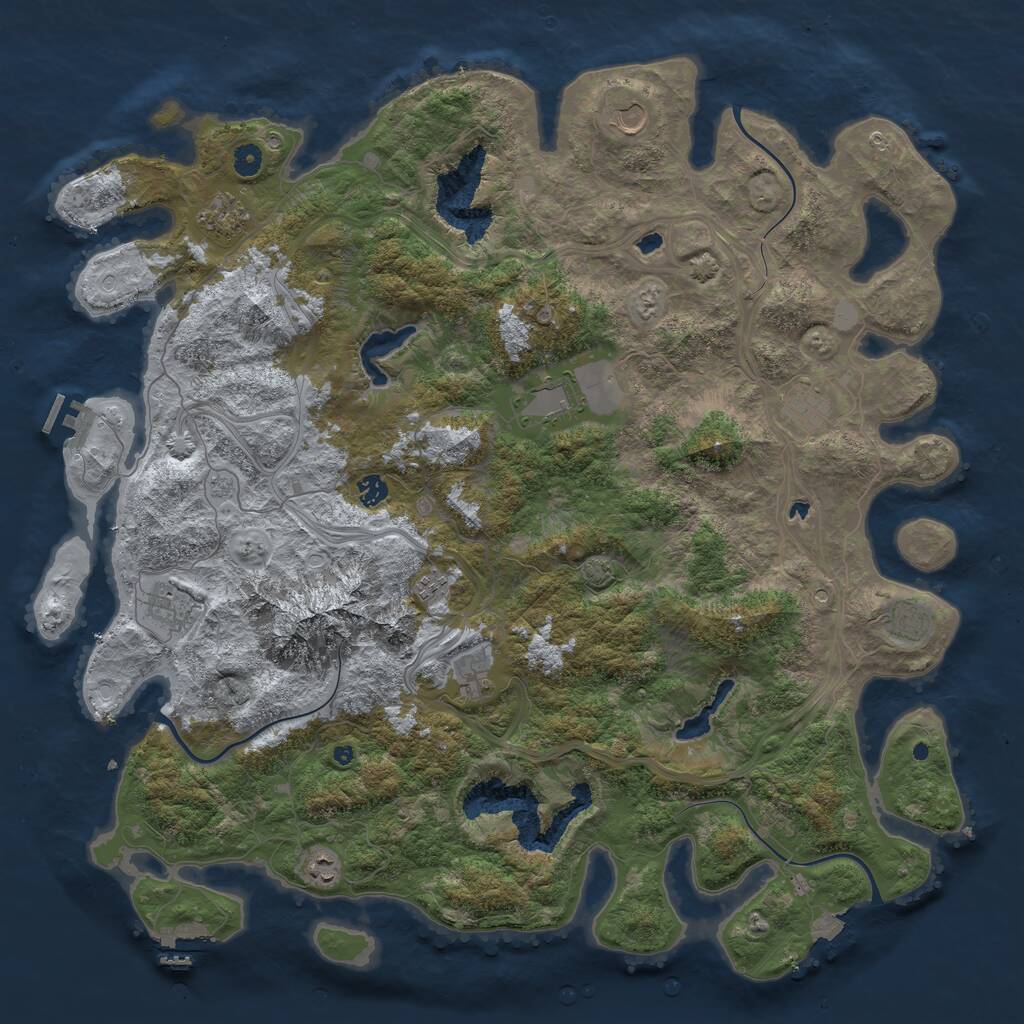 Rust Map: Procedural Map, Size: 5000, Seed: 872244524, 16 Monuments