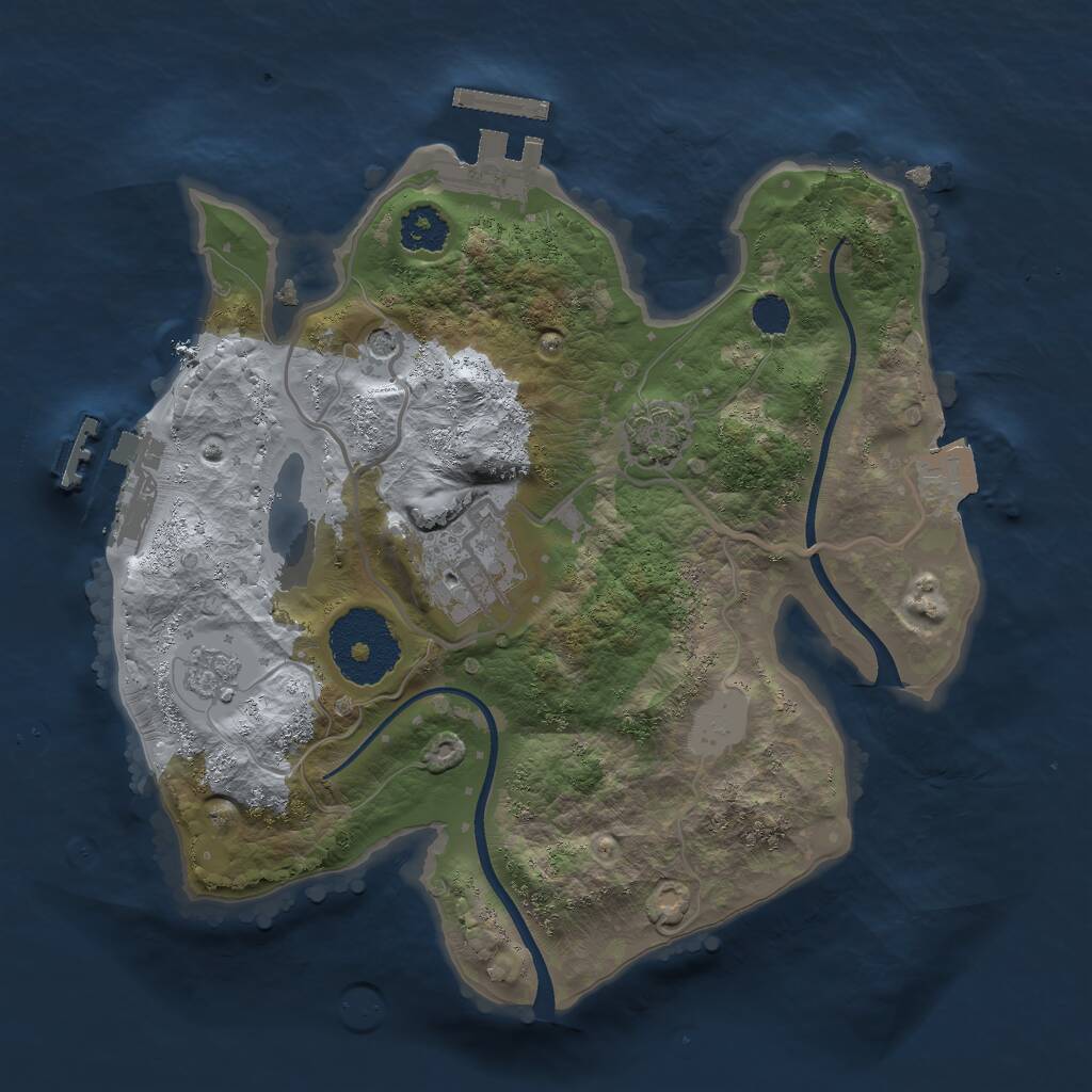 Rust Map: Procedural Map, Size: 2300, Seed: 1571431928, 7 Monuments