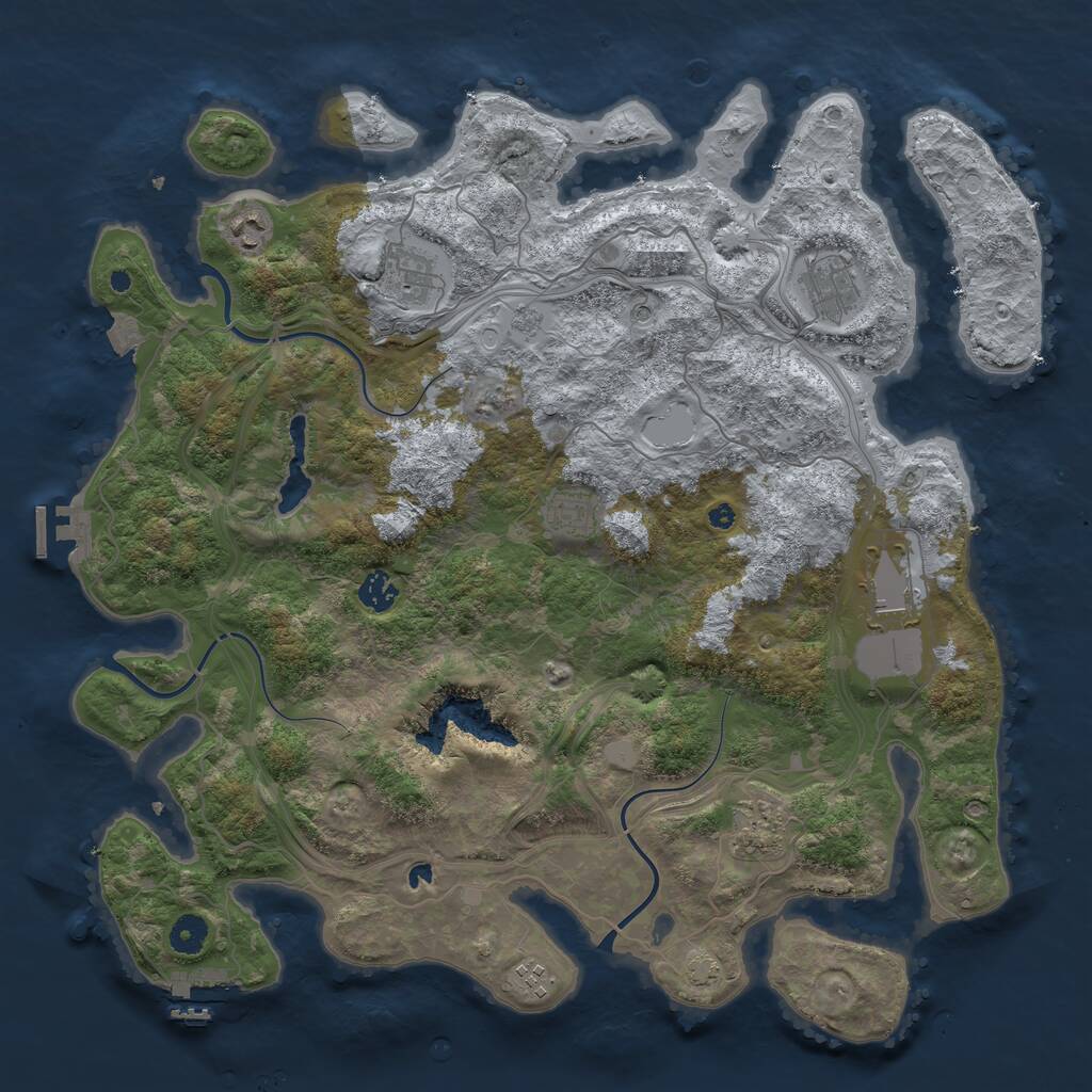 Rust Map: Procedural Map, Size: 4250, Seed: 1369649749, 14 Monuments