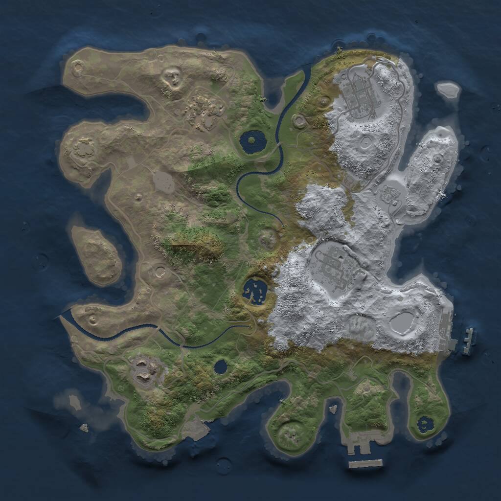 Rust Map: Procedural Map, Size: 3000, Seed: 55634325, 11 Monuments