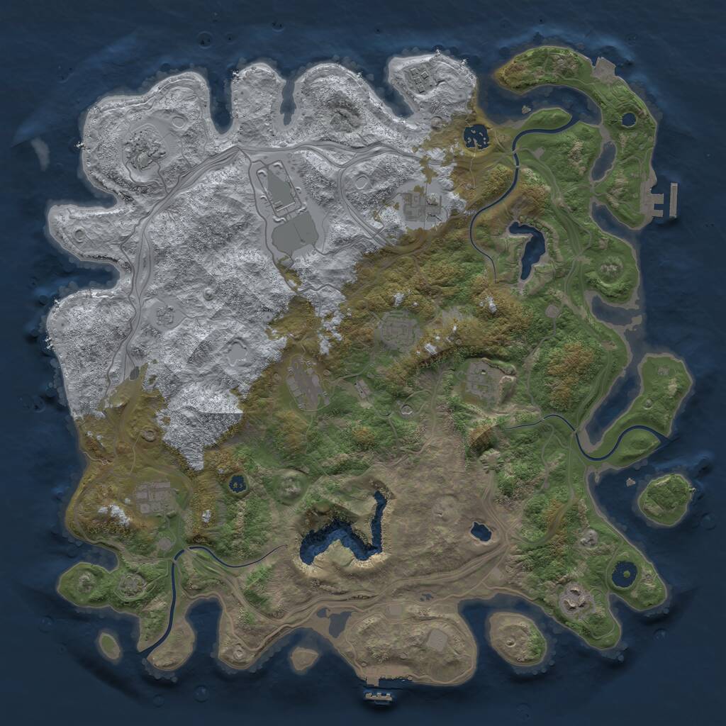 Rust Map: Procedural Map, Size: 4250, Seed: 9744103, 16 Monuments
