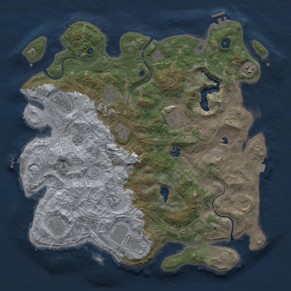 Rust Map: Procedural Map, Size: 4250, Seed: 118752721, 17 Monuments