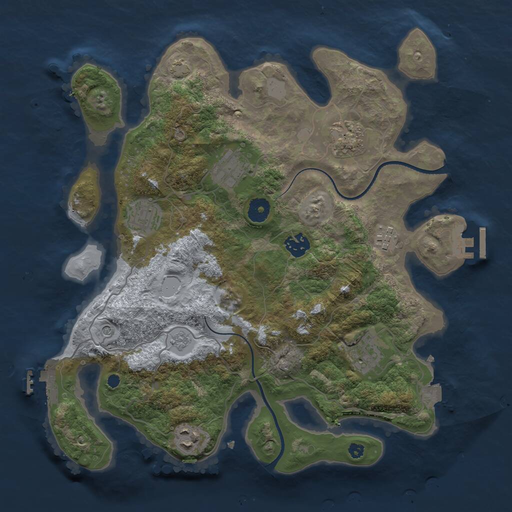 Rust Map: Procedural Map, Size: 3300, Seed: 1533512542, 13 Monuments