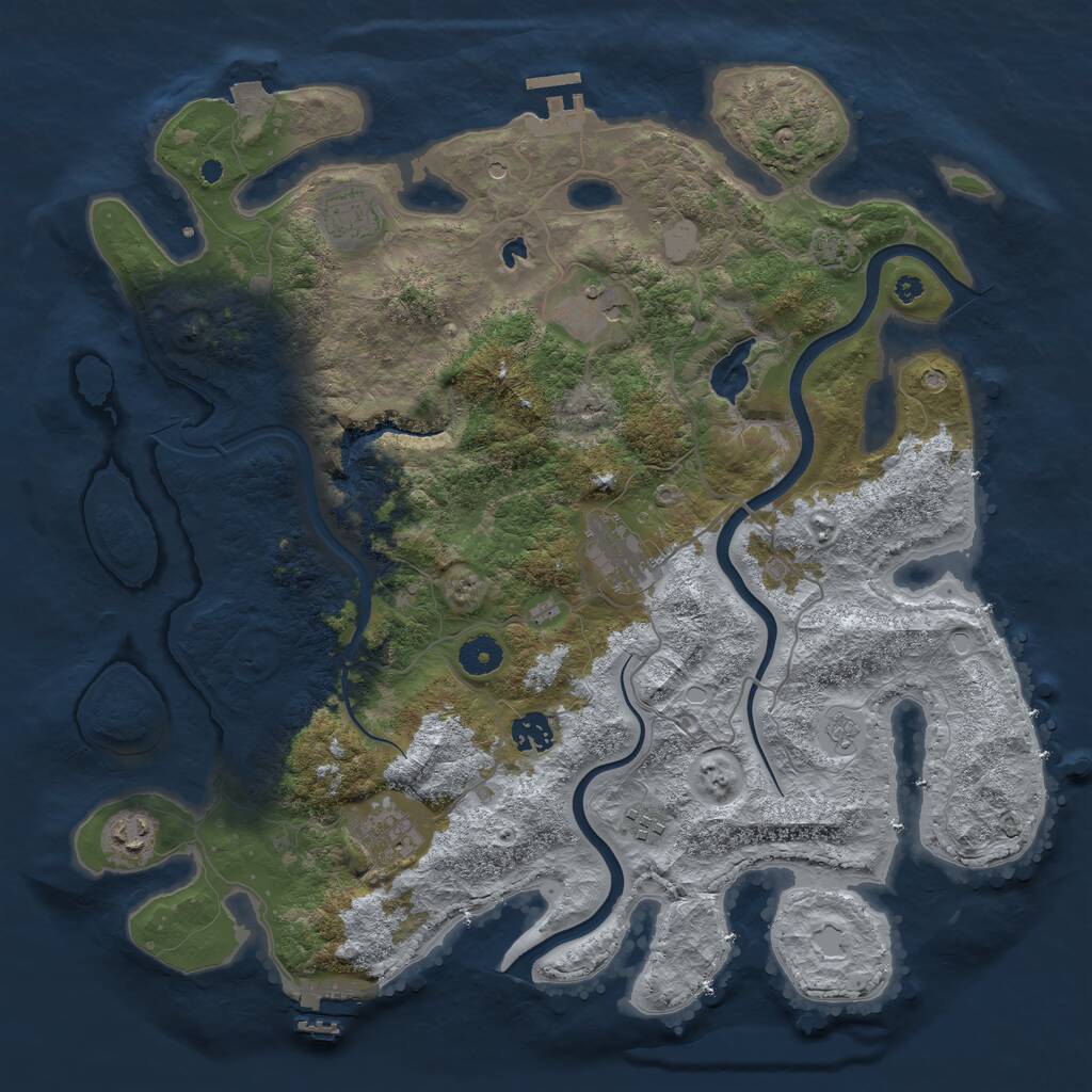 Rust Map: Procedural Map, Size: 4000, Seed: 19996666, 13 Monuments