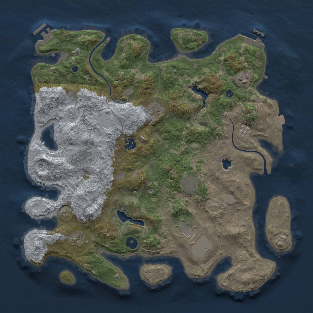 Rust Map: Procedural Map, Size: 4000, Seed: 2024138636, 14 Monuments
