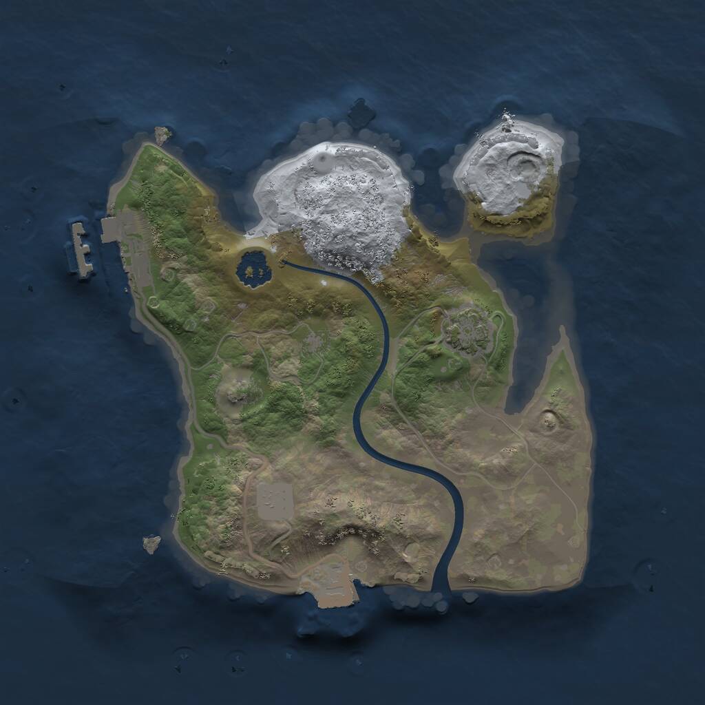 Rust Map: Procedural Map, Size: 2000, Seed: 1021816334, 3 Monuments
