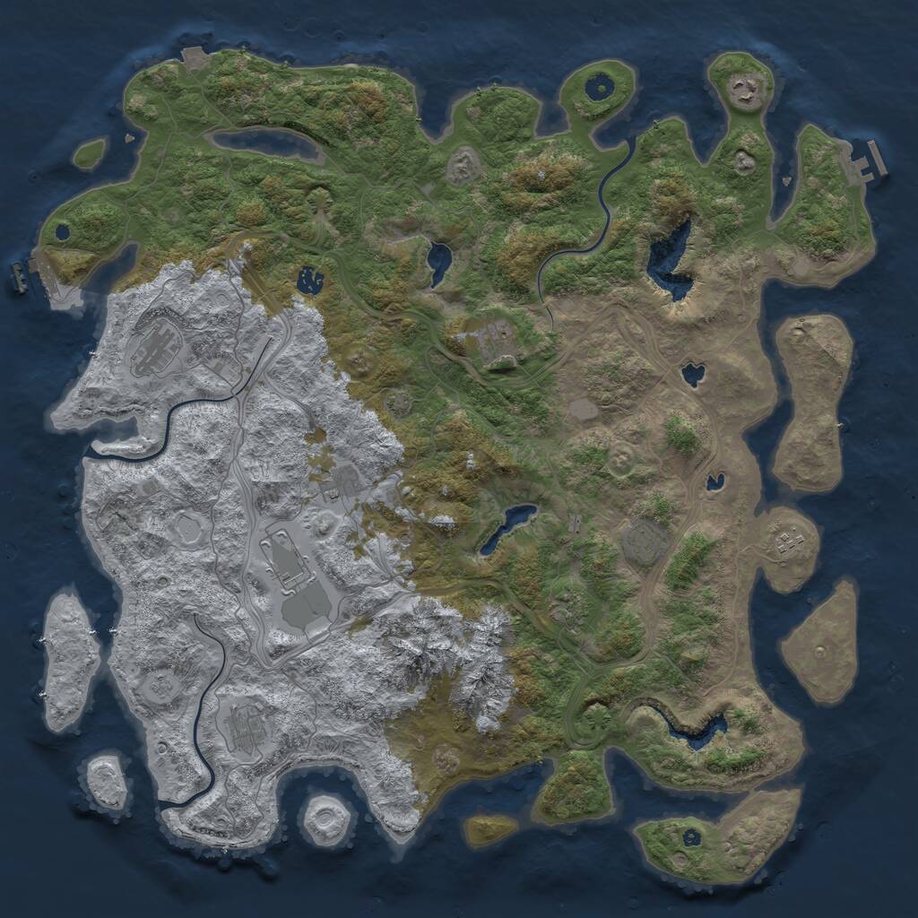 Rust Map: Procedural Map, Size: 5000, Seed: 268867631, 16 Monuments