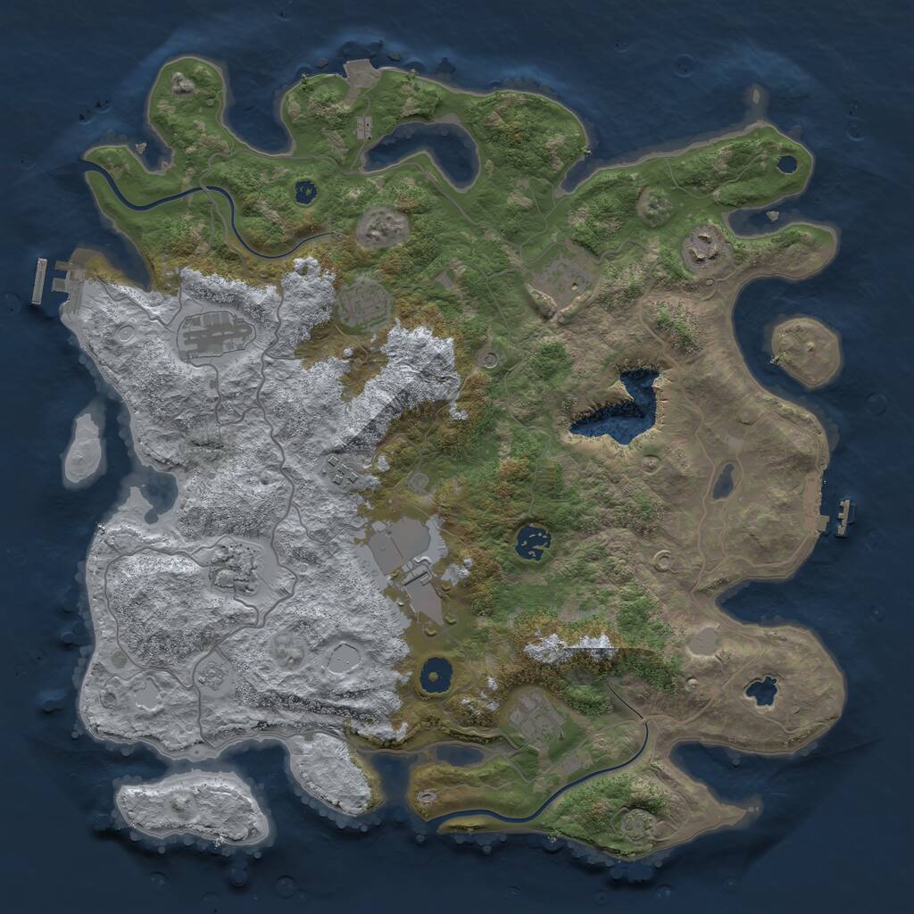 Rust Map: Procedural Map, Size: 4000, Seed: 456789123, 15 Monuments