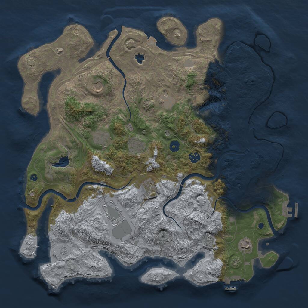 Rust Map: Procedural Map, Size: 4250, Seed: 80085333, 15 Monuments