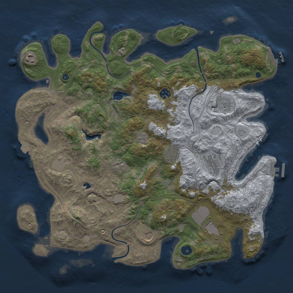 Rust Map: Procedural Map, Size: 4250, Seed: 6716681, 15 Monuments