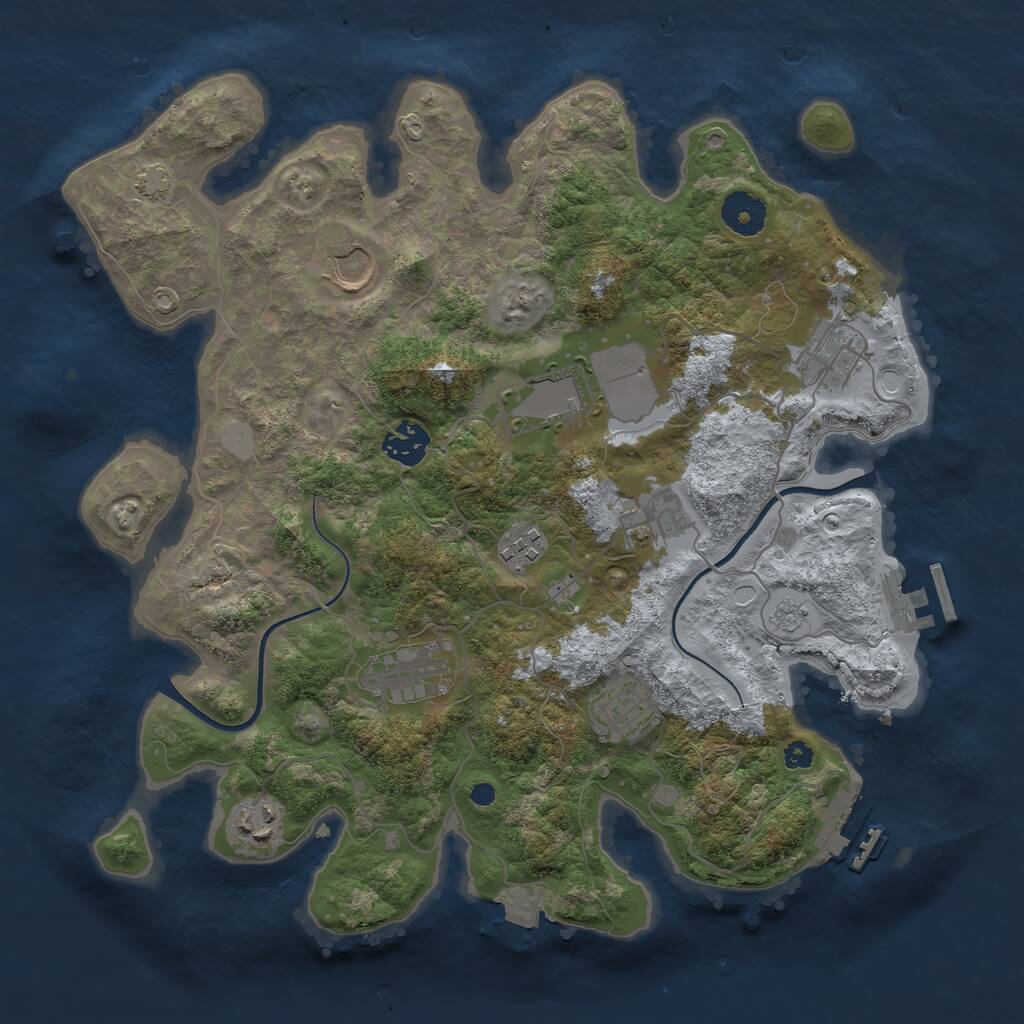 Rust Map: Procedural Map, Size: 3500, Seed: 712112704, 14 Monuments