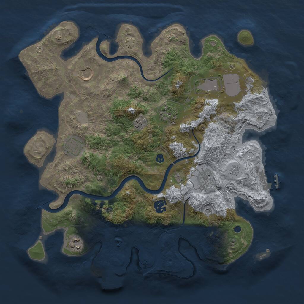 Rust Map: Procedural Map, Size: 3500, Seed: 712112704, 14 Monuments