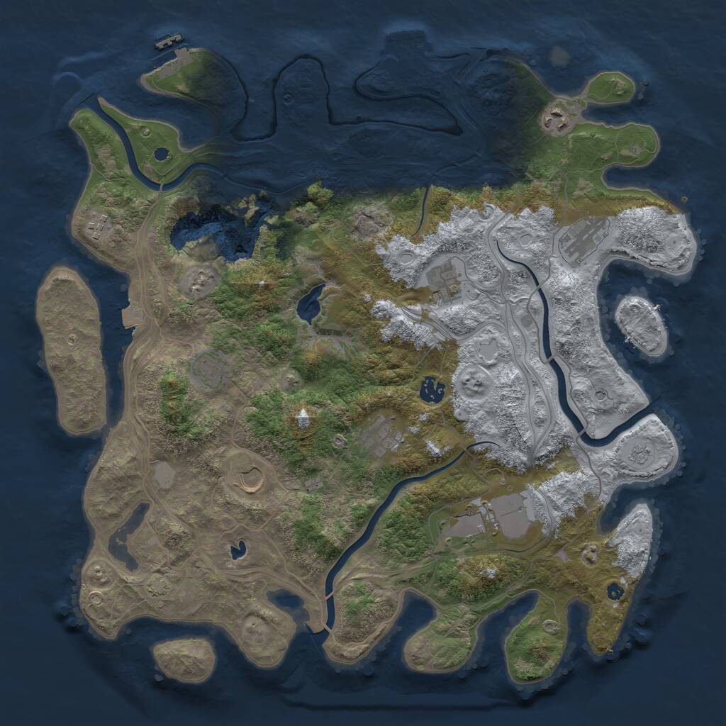 Rust Map: Procedural Map, Size: 4250, Seed: 364804553, 15 Monuments