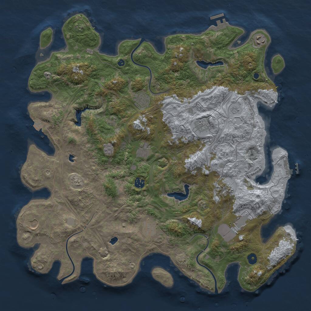 Rust Map: Procedural Map, Size: 4500, Seed: 1685454762, 16 Monuments
