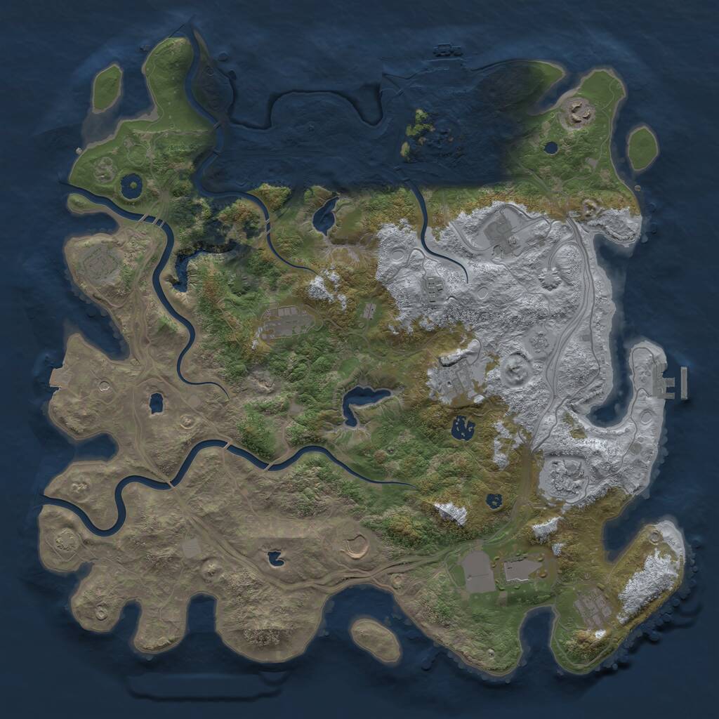 Rust Map: Procedural Map, Size: 4500, Seed: 1685454762, 17 Monuments