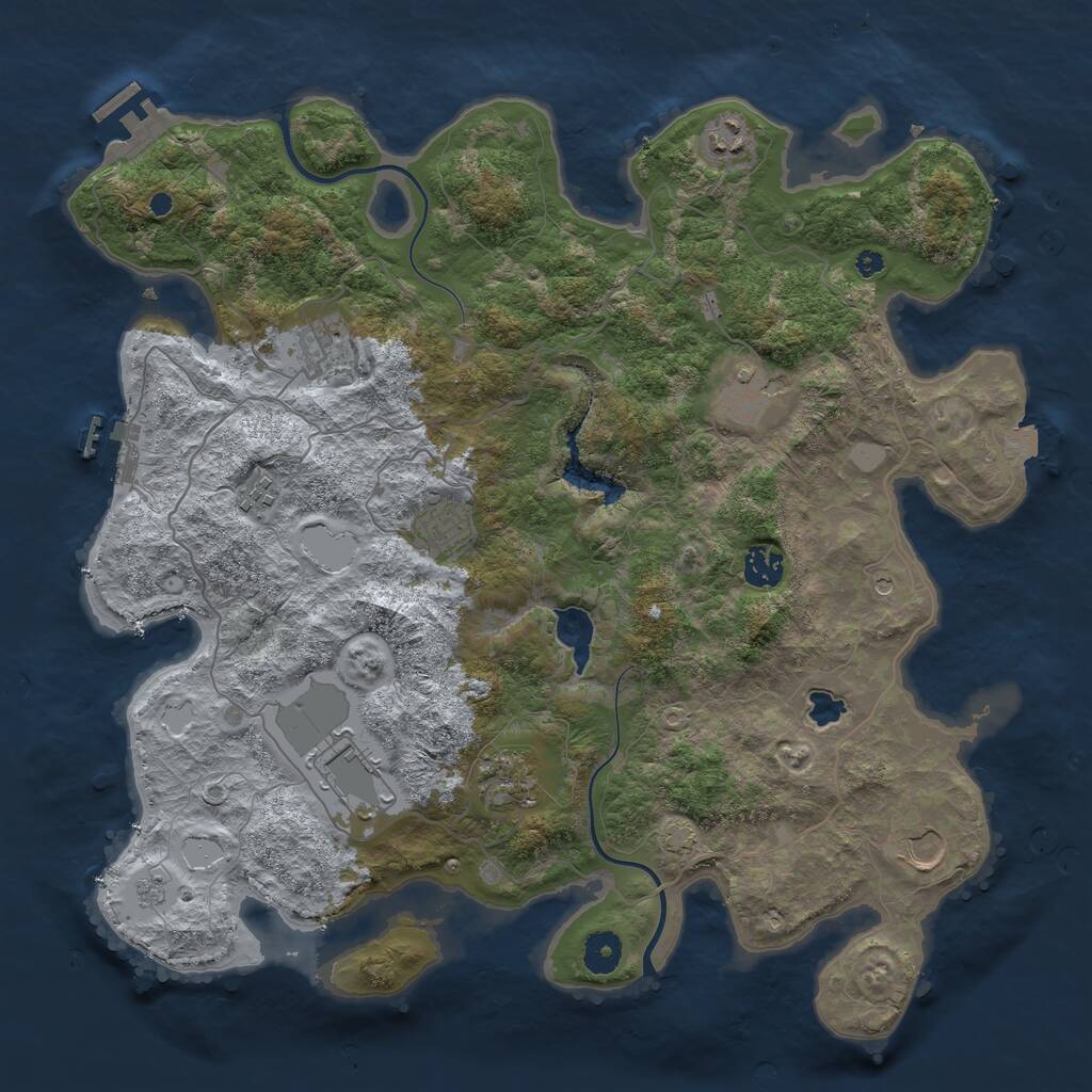 Rust Map: Procedural Map, Size: 4000, Seed: 685237103, 15 Monuments