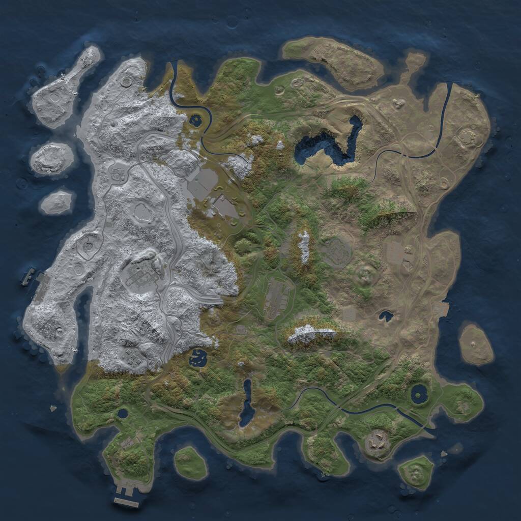 Rust Map: Procedural Map, Size: 4250, Seed: 1973378834, 14 Monuments