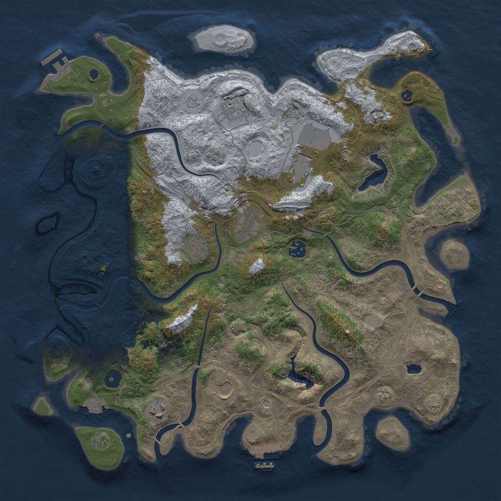 Rust Map: Procedural Map, Size: 4250, Seed: 2122626014, 14 Monuments