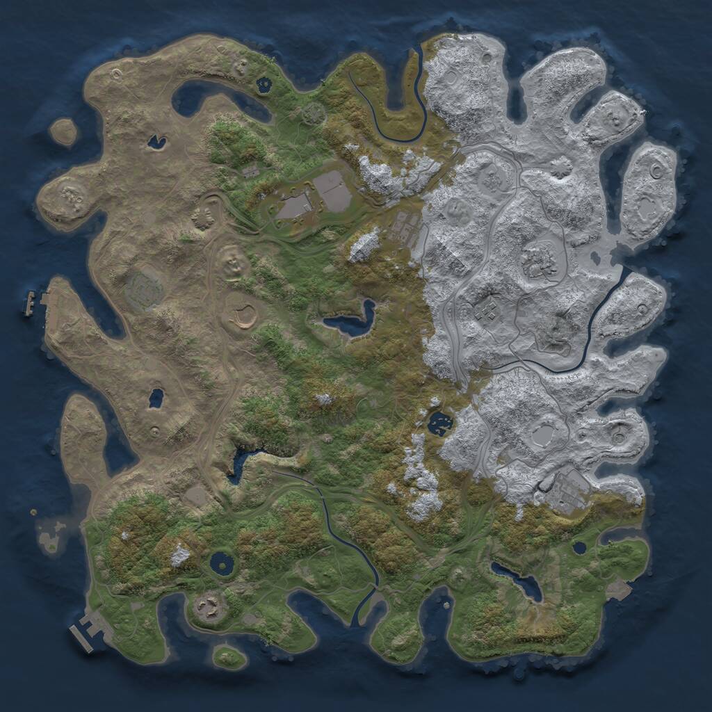 Rust Map: Procedural Map, Size: 4500, Seed: 1002730566, 15 Monuments