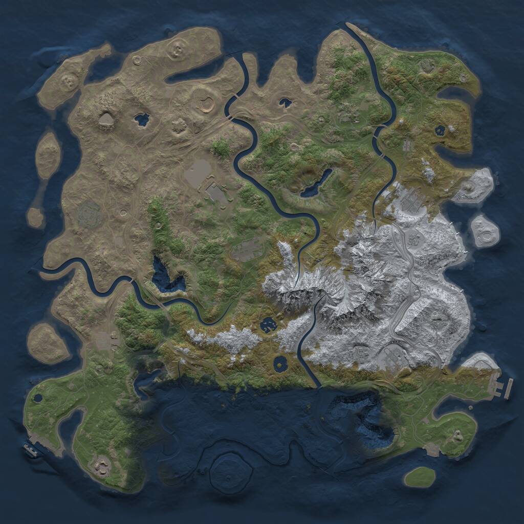 Rust Map: Procedural Map, Size: 5000, Seed: 1106055438, 17 Monuments