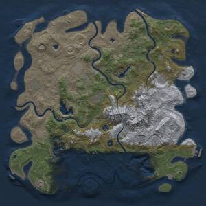 Thumbnail Rust Map: Procedural Map, Size: 5000, Seed: 1106055438, 17 Monuments